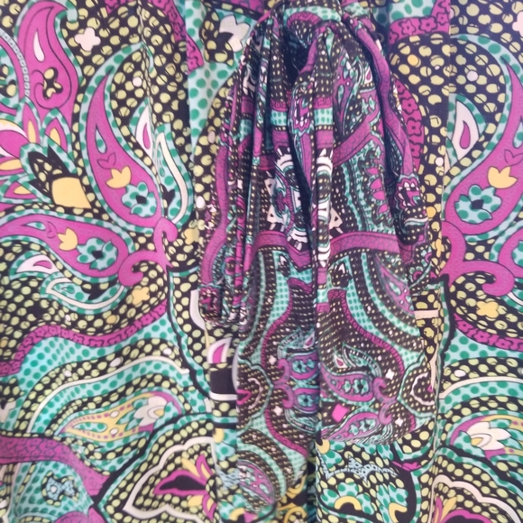 Maxi Aztec Dress Alyn Paige medium ladies Colorful Black Blue Long V neck open - Picture 13 of 13